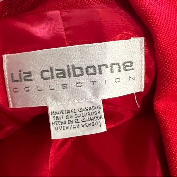 Vintage 90s Oversized Red Gold Button Long Blazer Double Breasted Sz 12 - Picture 10 of 14